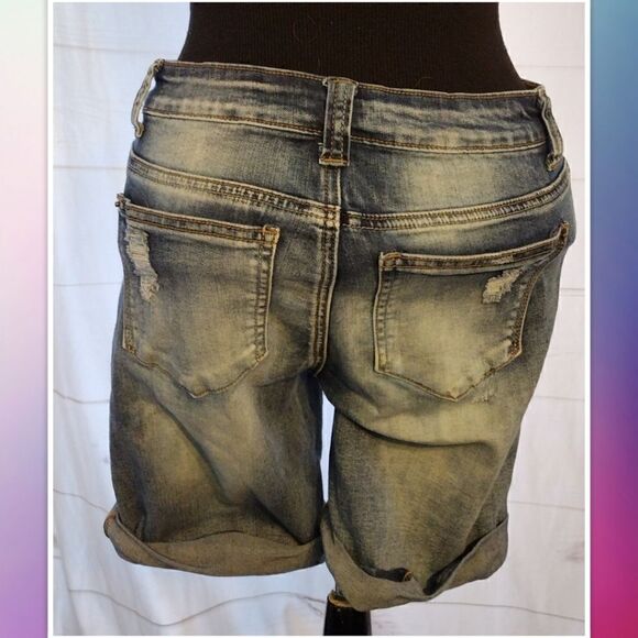 APT.9 distressed denim Bermuda shorts size 9/10 - Picture 3 of 4
